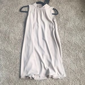 nude high neck mini dress